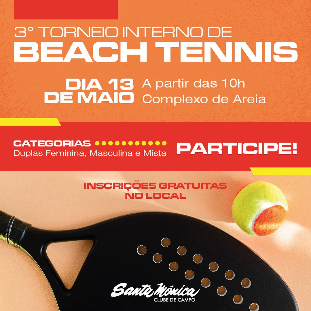 Informações do Torneio Torneio Interno de Beach Tennis - Clube Espigão -  Edição 1 - LetzPlay