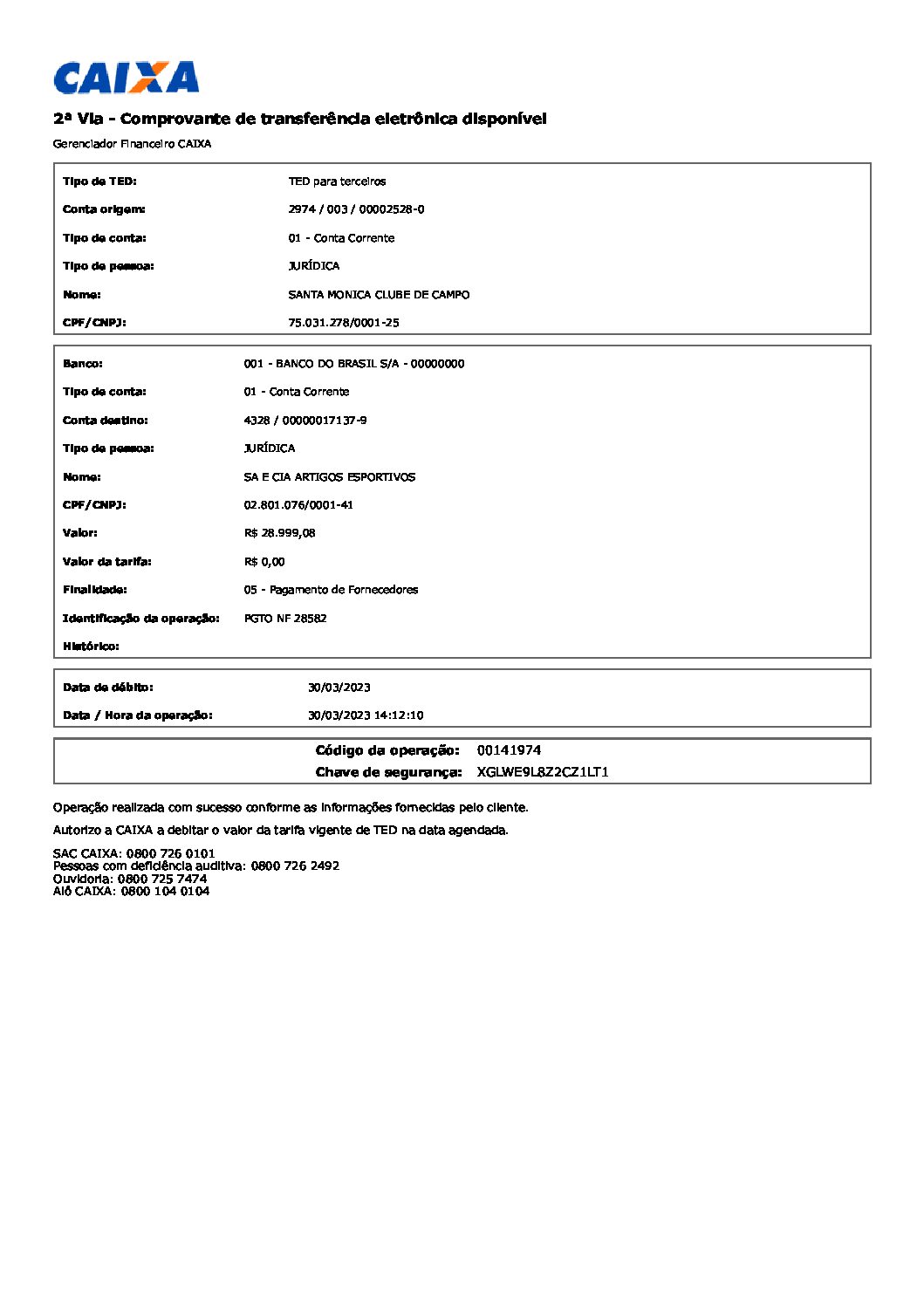 23. Edital 01.2023 Pgto NF 28582 Sa E Cia