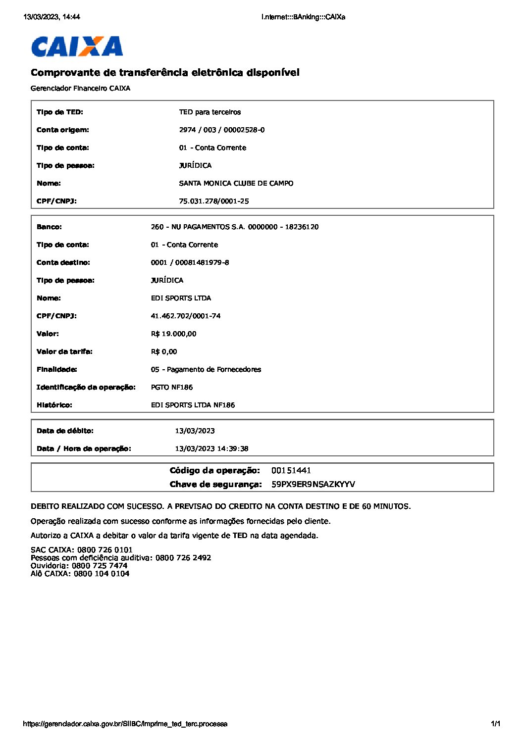 Edital 02.2023 Pgto NF 186 Edi Esportes