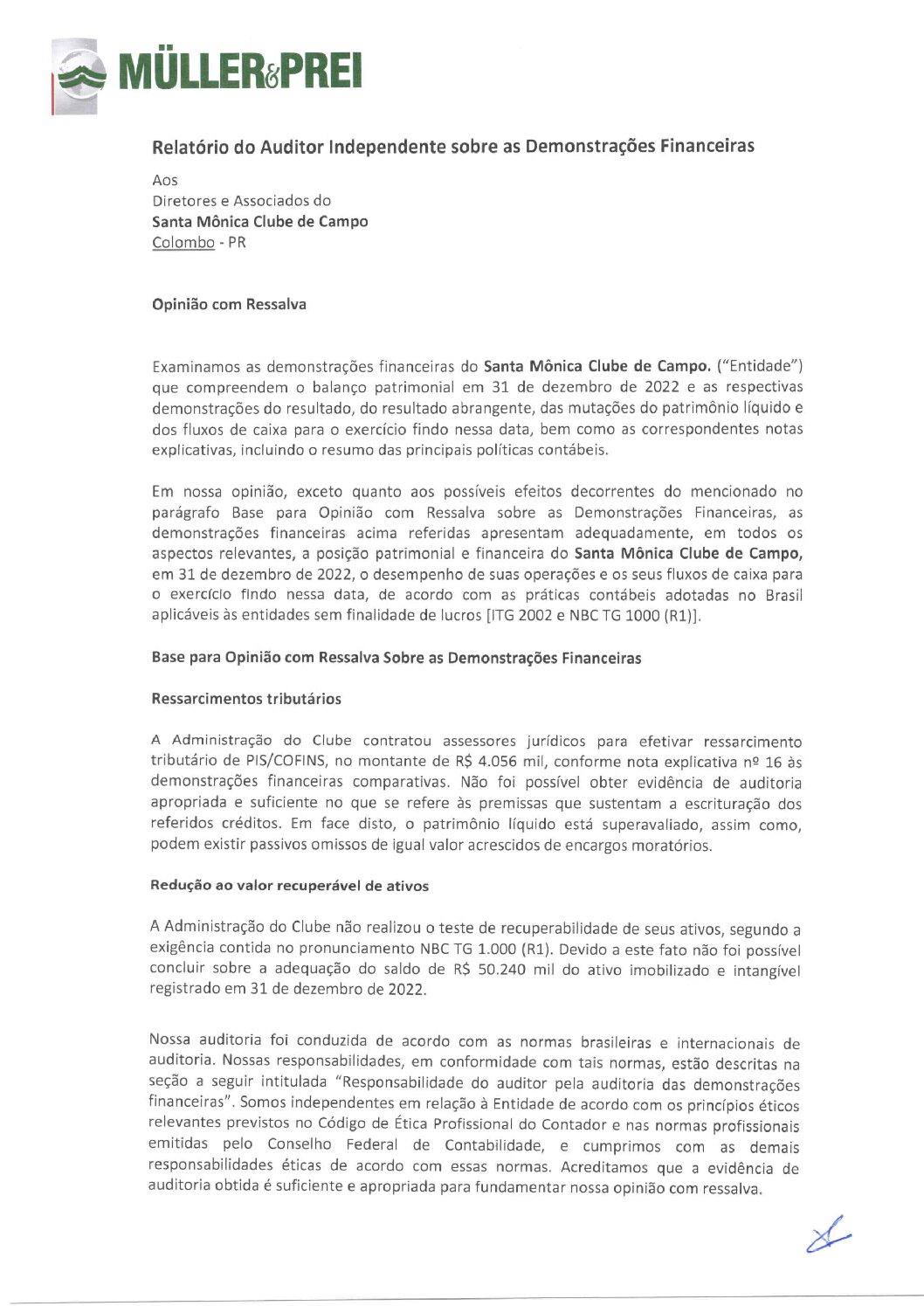 Parecer da Auditoria 2022