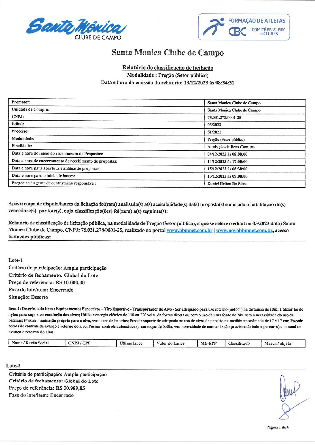 Relatorio De Classificacao Edital 03.2023