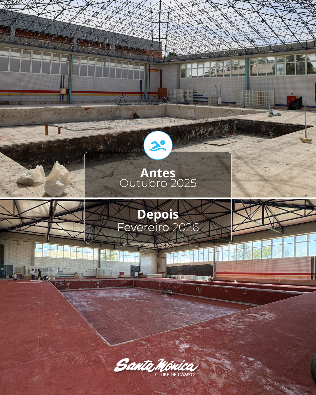 Obras das Piscinas Cobertas do Santa Mônica entram na fase final