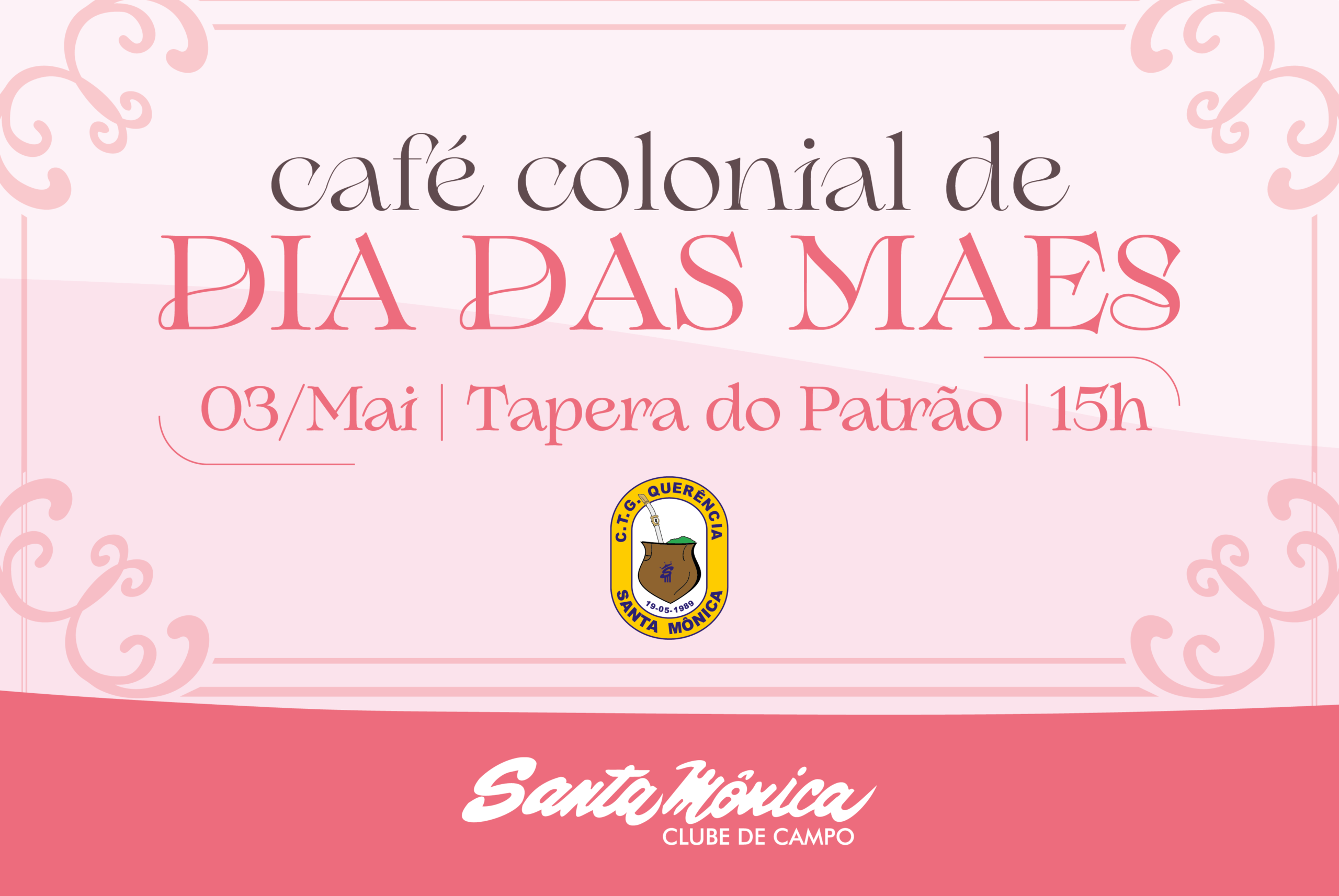 Dia das Mães no Santa Mônica terá Café Colonial, apresentações culturais e show de prêmios.