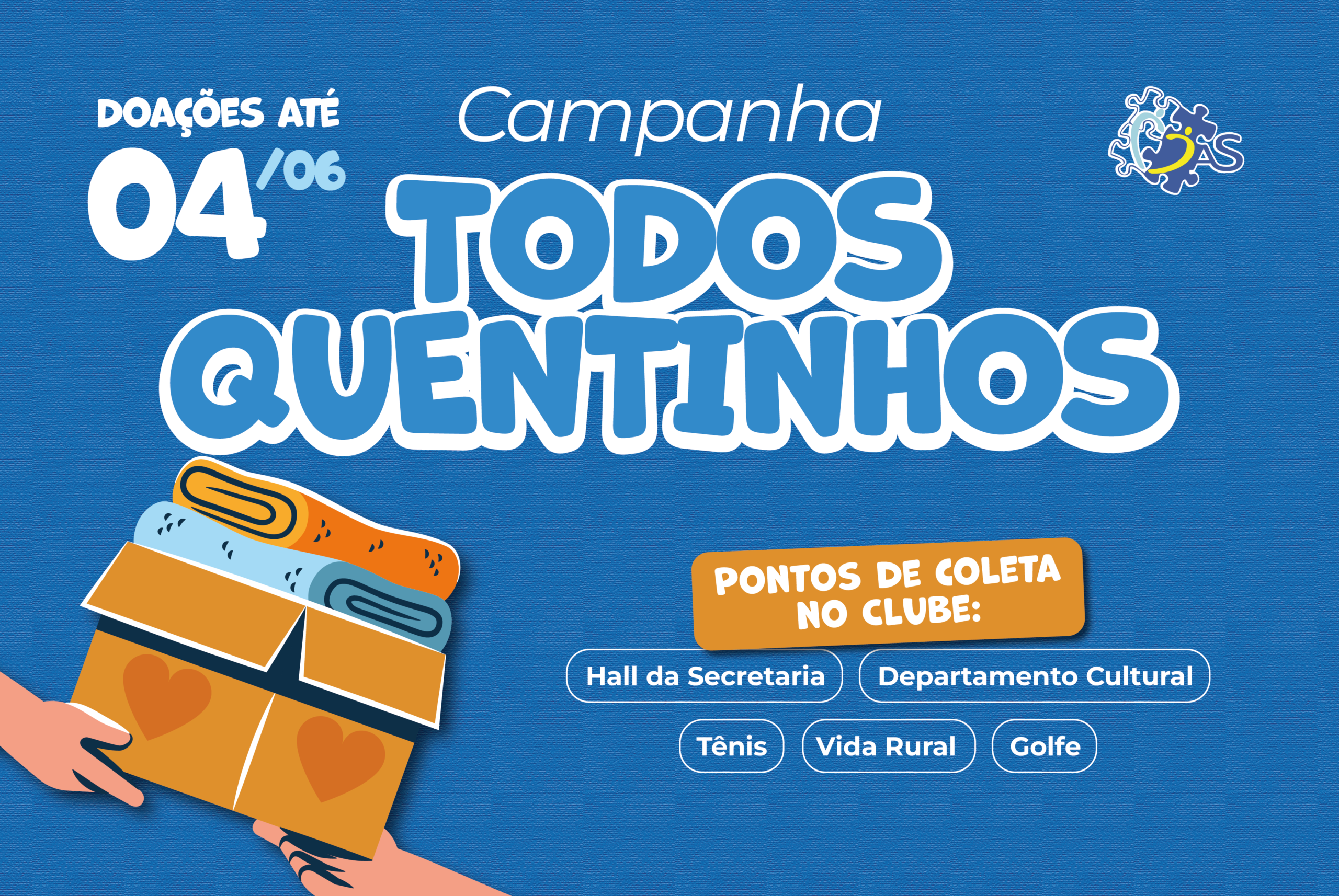 DAS promove campanha Todos Quentinhos para arrecadação de cobertores e mantas
